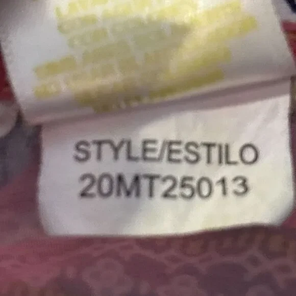 Anne Cole Twist Front Geometric Stripe Swim Bandeau Tankini Top Small Beach Pool - Picture 9 of 9